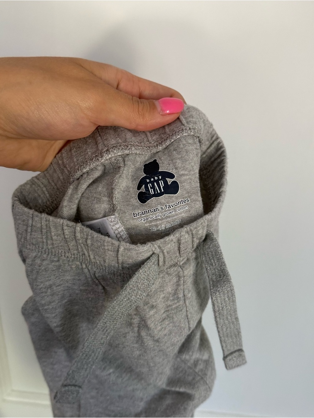 GAP Gray Knit Tie-Waist Jogger Pants 12-18M - Picture 4 of 4